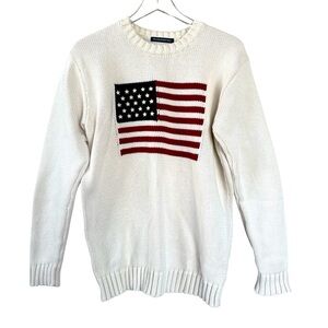Brandy Melville Cream American Flag Sweater OSFM